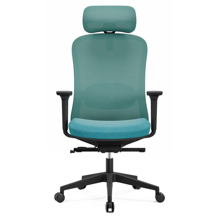 Scaun Ergonomic Premium, Scaun Birou Reglabil, Suport Lombar cu Masaj, Sezut Translatabil, Cotiere 3D, Tetiera 4D, Mecanism Inclinare Blocare 5 Pozitii, Spatar Mesh Textil, Scaun Ergonomic Confort, Scaun Birou, Scaun Ergonomic, Scaun Birou, Albastru