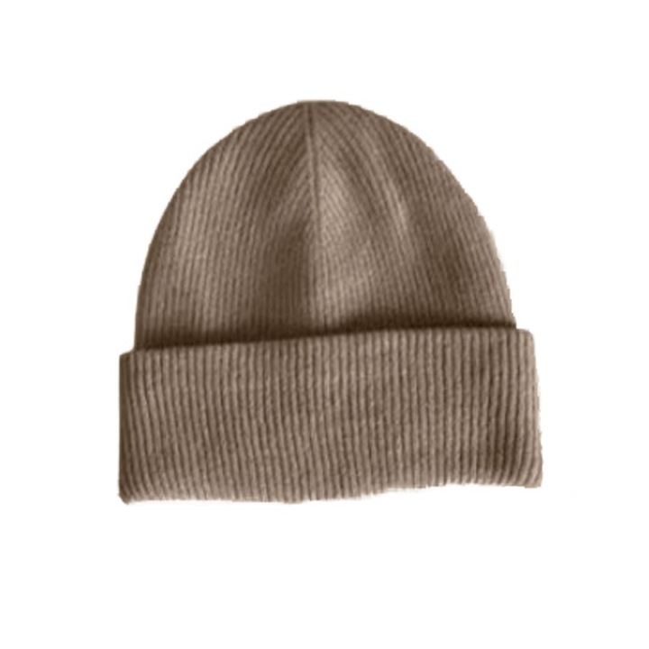 Caciula Iarna Tricot Femei, Maro Deschis, Circumferinta Cap 58-60cm, Design Simplu Versatil, Ideala Pentru Comutare