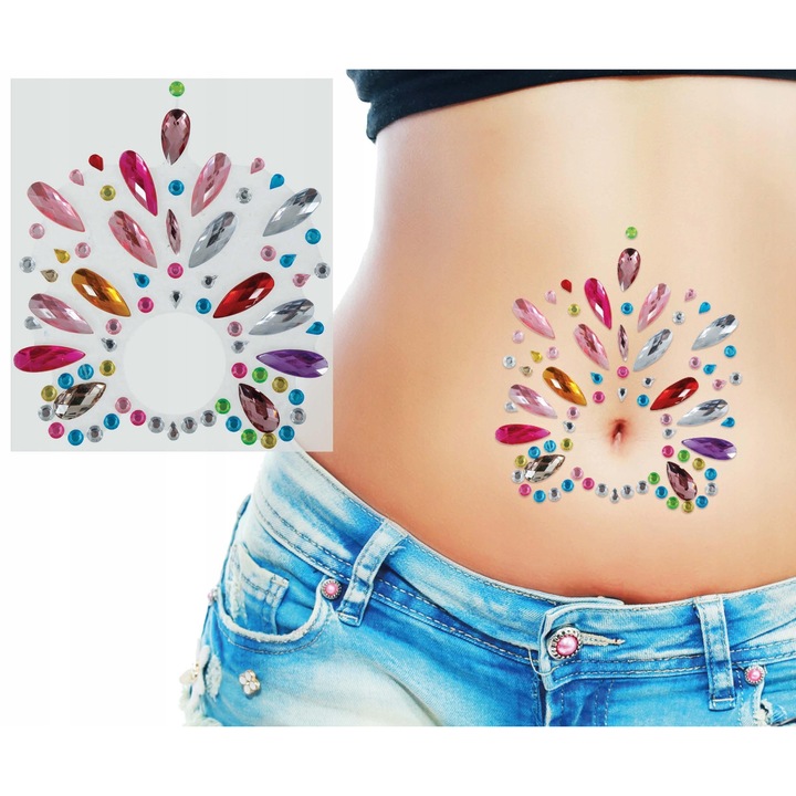 Set de stickere decorative carnaval, Guirca, cristale colorate