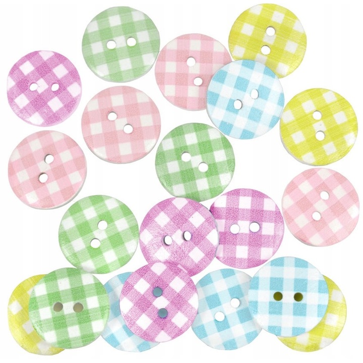 Dekoratív fa gombok készlete, Pika, mix, 1-1,5 cm