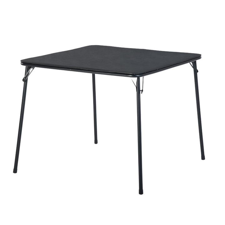 Сгъваема маса FurnitureR® 86×86×71 см Черна