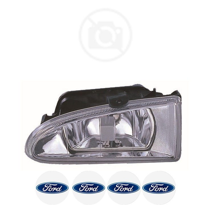 Lampa Proiector Dreapta FORD FIESTA din 1995-2021, Auto, Tip bec H1, Depo, 4 Stickere auto cu FORD