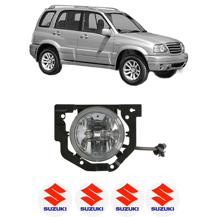 Lampa Proiector Dreapta SUZUKI GRAND VITARA I (FT, HT) din 1998-2005, Auto, Tip bec H3, Depo, 4 Stickere auto cu SUZUKI