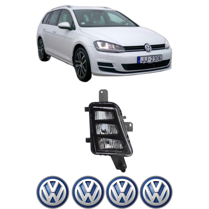 Lampa Proiector Dreapta Volkswagen GOLF VII Variant (BA5, BV5) din 2013-2021, Auto, Tip bec LED, Depo, 4 Stickere auto cu Volkswagen