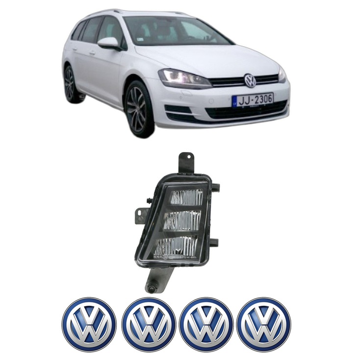 Lampa Proiector Stanga Volkswagen GOLF VII Variant (BA5, BV5) din 2013-2021, Auto, Tip bec LED, Depo, 4 Stickere auto cu Volkswagen