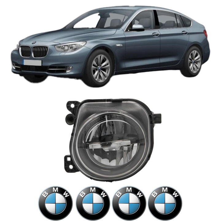 Lampa Proiector Stanga BMW Seria 5 Gran Turismo (F07) din 2009-2017, Auto, Tip bec LED, Depo, 4 Stickere auto cu BMW