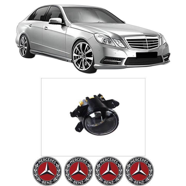 Lampa Proiector Stanga MERCEDES-BENZ E-CLASS (W212) din 2009-2016, Auto, Tip bec H11, Depo, 4 Stickere auto cu MERCEDES-BENZ