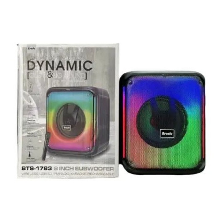 Boxa Bluetooth Portabila cu LED-uri Multicolore si Design Transparent - Sunet Puternic, Rezistenta la Apa