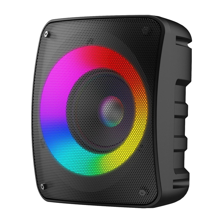 Boxa Bluetooth cu iluminare RGB, Sunet puternic, Design modern, Multicolor, Portabila