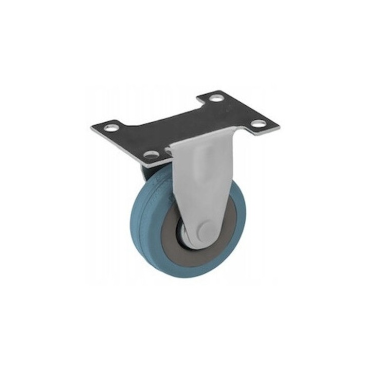 Set Roti Pivotante, Bkshop, Metal, 40 kg, Cauciuc Gri, Teava De Alunecare, 50 mm, Gri, 4 Buc