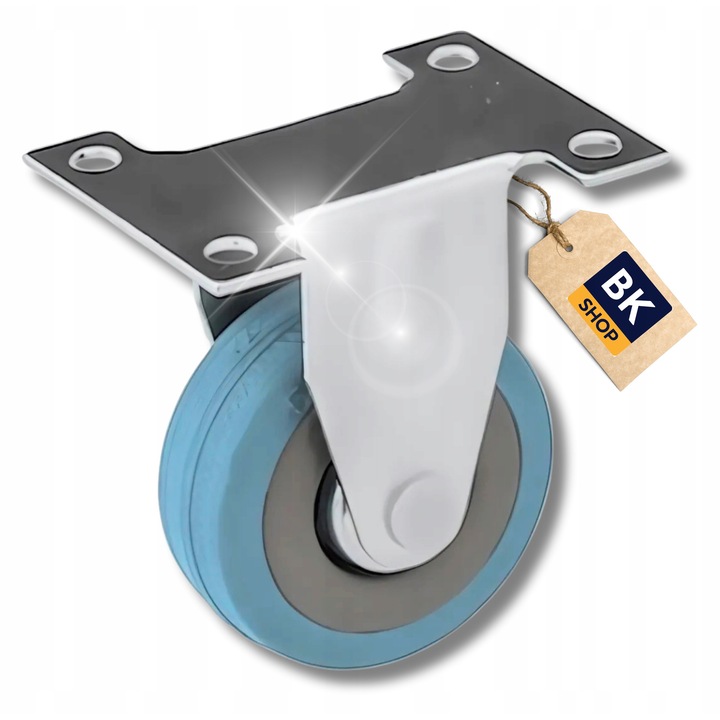 Set Roti Pivotante, Bkshop, Metal, Tip Roata Fix, Tip Rulment Glisant, Constructie Durabila Din Otel Zincat, 75 x 21 x 100 mm, Gri, 4 Buc