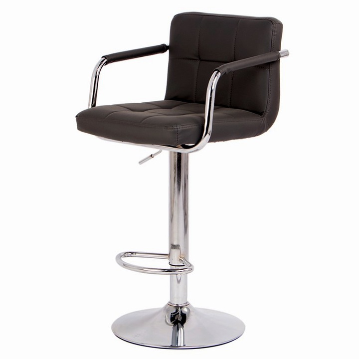 Scaun bar, scaun salon, inaltime reglabila, dimensiuni 116x43cm, negru