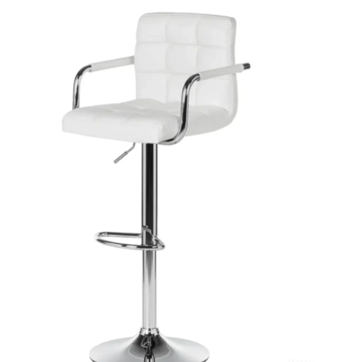 Scaun bar, scaun salon, inaltime reglabila, dimensiuni 116x43cm, alb