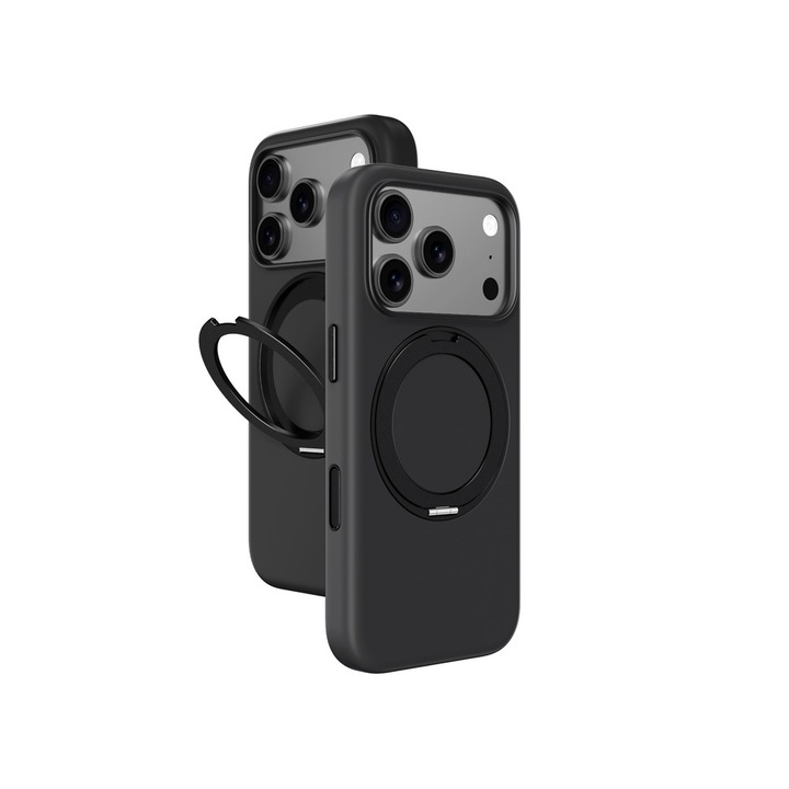 Калъф AmazingThing Cloudie за iPhone 17 Pro Max със стойка - черен