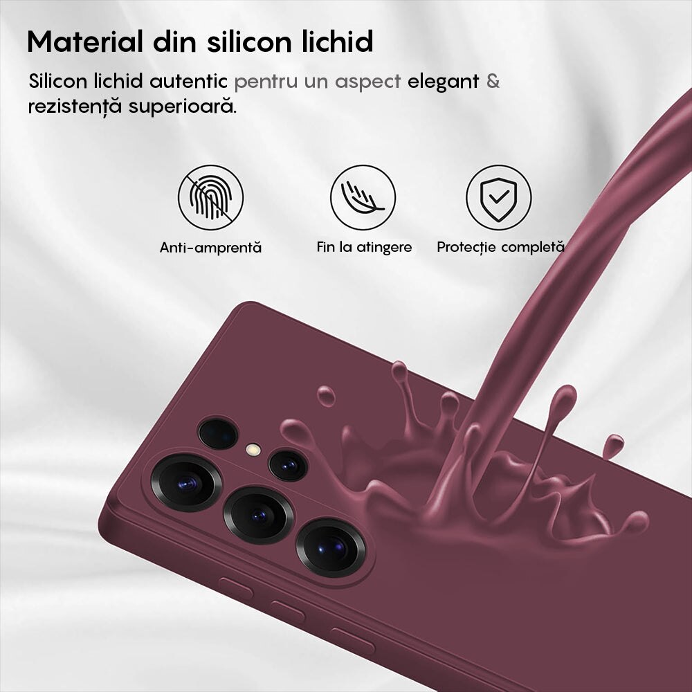 Husa CASEY STUDIOS compatibila cu Samsung Galaxy S25 Ultra, Soft Silicone Premium, pentru Incarcare Wireless, Margini Ridicate pentru Protectia Ecranului si a Camerelor Microfibra in Interior