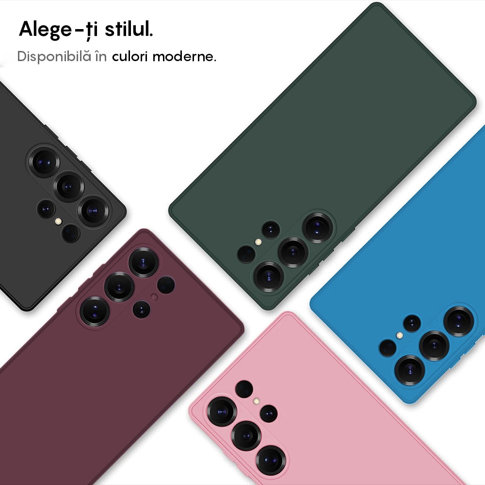 Husa CASEY STUDIOS compatibila cu Samsung Galaxy S25 Ultra, Soft Silicone Premium, pentru Incarcare Wireless, Margini Ridicate pentru Protectia Ecranului si a Camerelor Microfibra in Interior