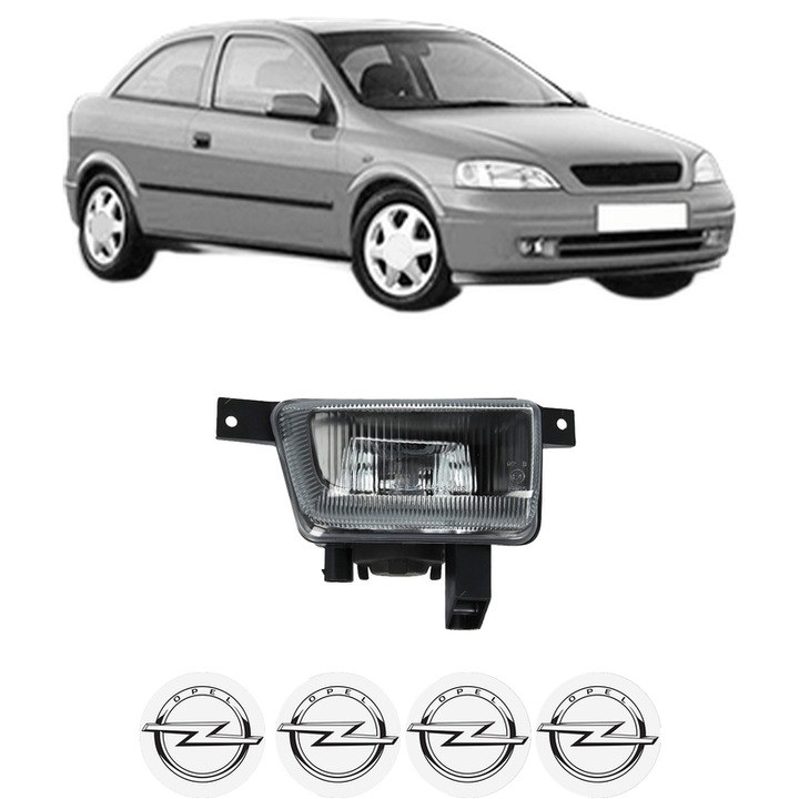 Lampa Proiector Dreapta OPEL ASTRA G Hatchback (T98) din 1998-2009, Auto, Tip bec H3, Depo, 4 Stickere auto cu OPEL