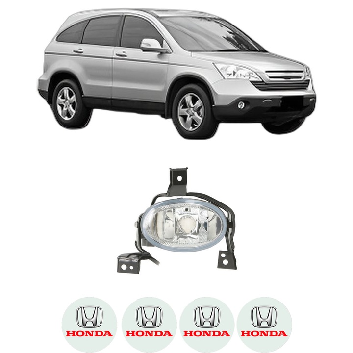 Lampa Proiector Stanga HONDA CR-V III (RE_) din 2006-2012, Auto, Tip bec H11, Depo, 4 Stickere auto cu HONDA