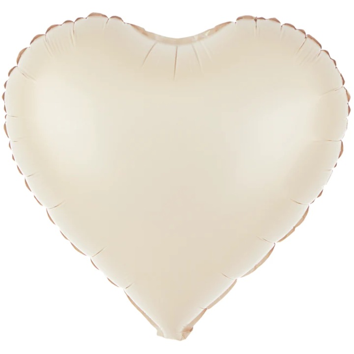 Balon foliowy set, PARTYPAL, serce matowy crem, 45cm