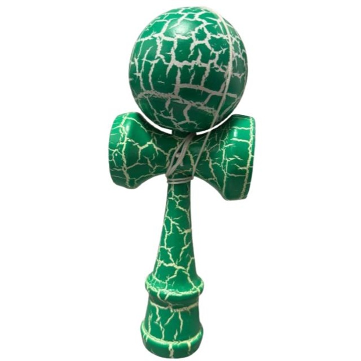 Kendama japoneza, profesionala, cu model 4K, din lemn, verde