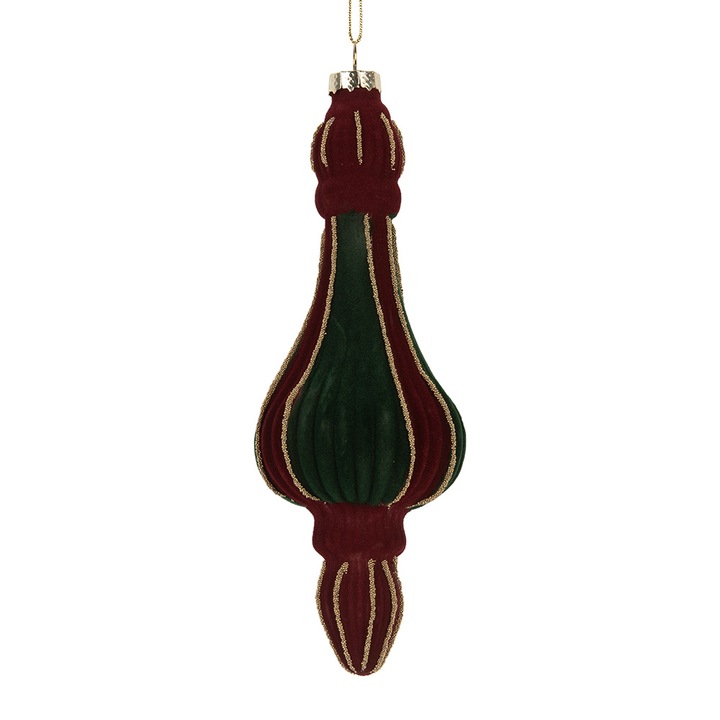 Set 6 globuri sticla catififea rosie verde Ø 6x17 cm