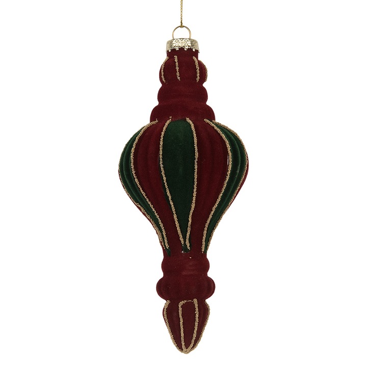 Set 6 globuri sticla catififea rosie verde Ø 6x15 cm