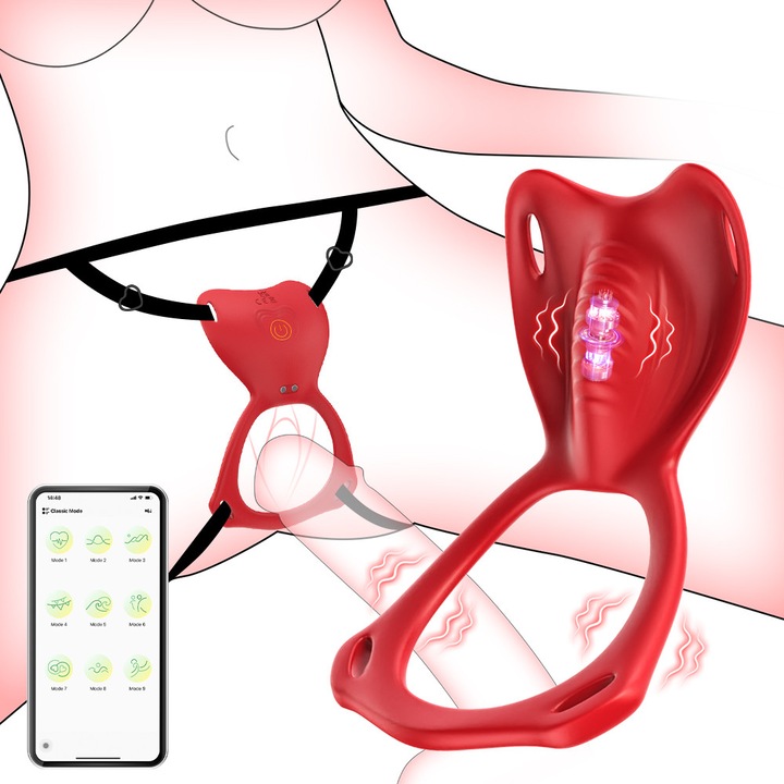 Вибратор за носене Fairykiss секс играчка, Мини безшумни вибратори с управление чрез приложение, с 10 режима на вибрация, Стимулация на клитора, Силикон, Водоустойчив, Червен