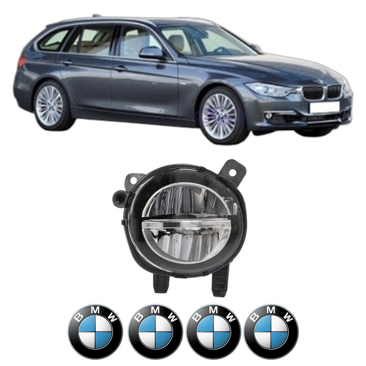 Lampa Proiector Stanga BMW Seria 3 Touring (F31) din 2012-2019, Auto, Tip bec LED, Depo, 4 Stickere auto cu BMW
