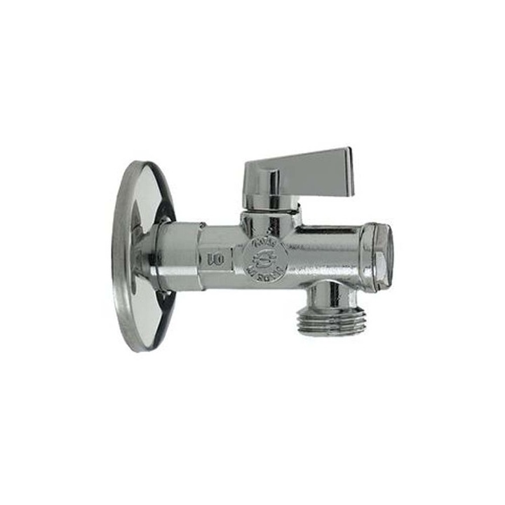 Ъглов кран за вода с розетка, 1/2" x 3/8"