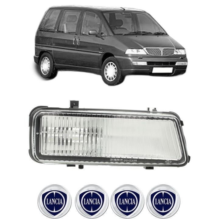Lampa Proiector Dreapta LANCIA ZETA (22_) din 1995-2003, Auto, Tip bec H3, Depo, 4 Stickere auto cu LANCIA