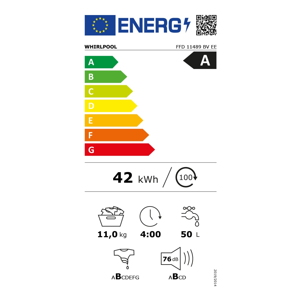 Masina de spalat rufe Whirlpool FFD 11489 BV EE, Al 6-lea simt, Steam Refresh, 11 kg, 1400 rpm, FreshCare+, Clasa A, Alba