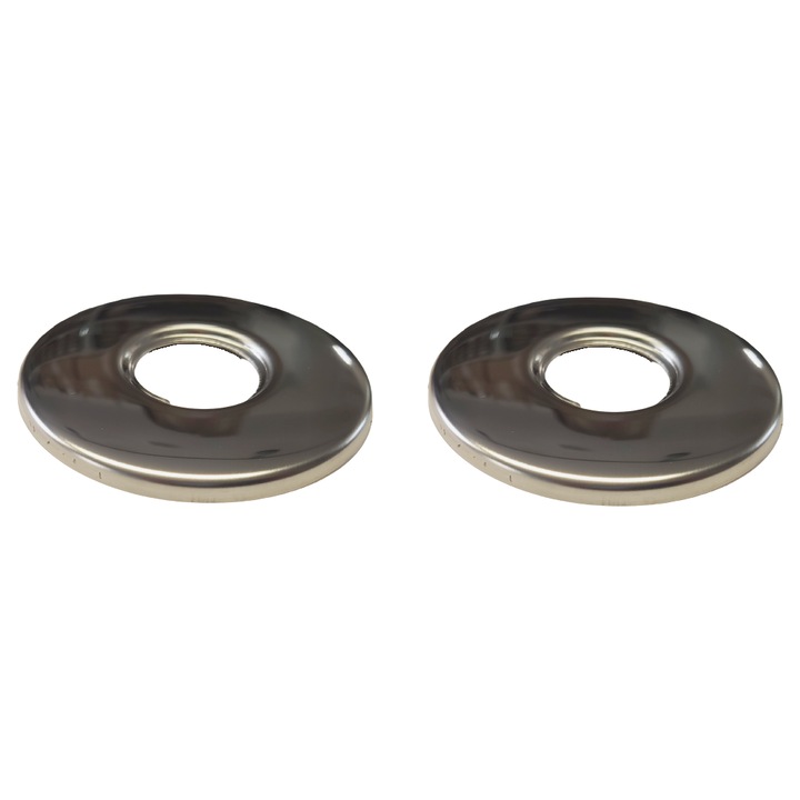 Комплект декоративни розетки за смесител, 2 броя, кръгли, В 8 мм, резба 1/2'', 65 мм, хром