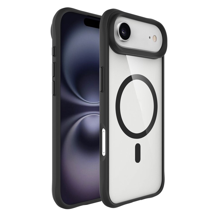 Калъф съвместим с Apple 17 Air, Силен магнит, Бързо зареждане, Против удари, ProCore Tech, 2 Допълнителни защитни фолиа, Черен / Прозрачен