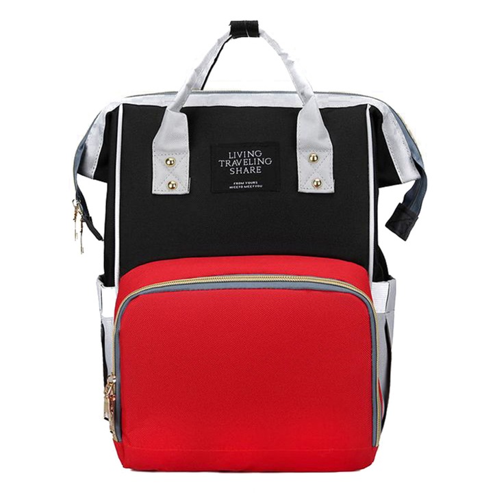 Geanta tip Rucsac Multifunctional, 40x25 cm, Rosu - Negru - GRM-04