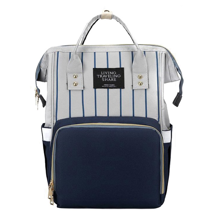 Geanta tip Rucsac Multifunctional, 40x25 cm, Bleumarin in dungi - GRM-05