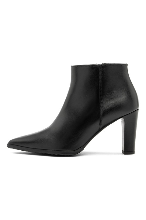 RYŁKO, Botine ascutite din piele, cu toc clasic, Negru