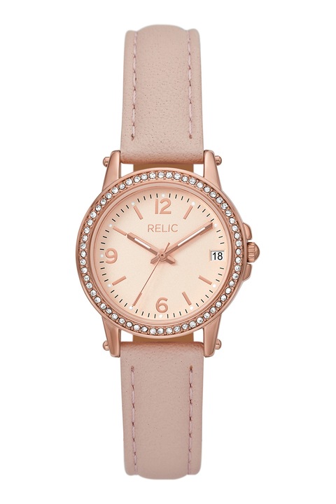 Relic by Fossil, Ceas de piele cu trei indicatoare Matilda, Roz, Maro bronz