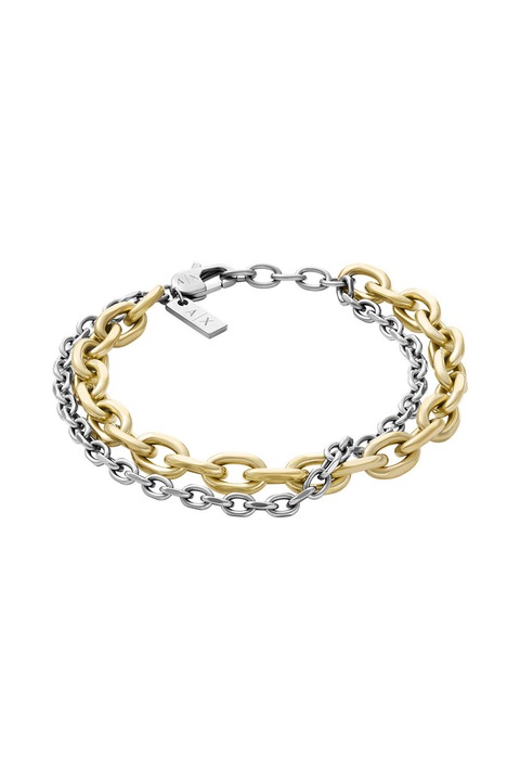 ARMANI EXCHANGE, Bratara cu sirag dublu, Auriu, Argintiu