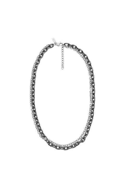 ARMANI EXCHANGE, Colier din otel inoxidabil cu lanturi multiple, Argintiu