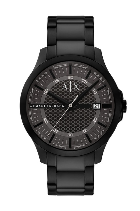 ARMANI EXCHANGE, Часовник от неръждаема стомана с дата, Черен