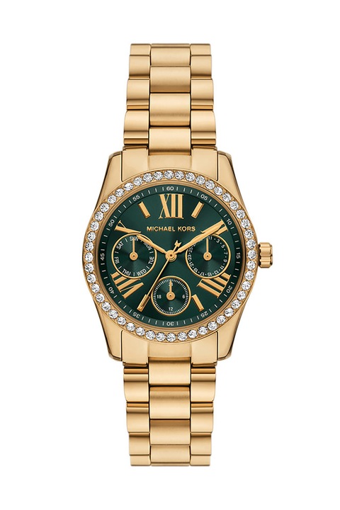 Michael Kors, Мултифункционален часовник Lexington Lux от неръждаема стомана, Златист