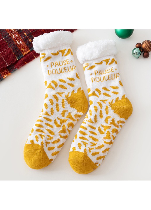 Sosete dama, pufoase, calduroase, non-derapante, set de Craciun