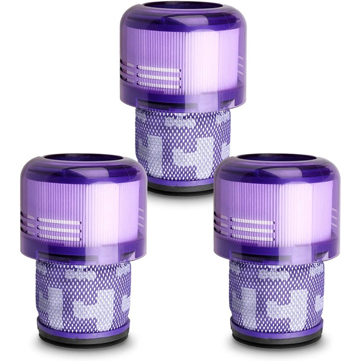 Set 3 filtre de inlocuire pentru aspiratoare Dyson V11 si V15, dimensiuni 9x9x13cm