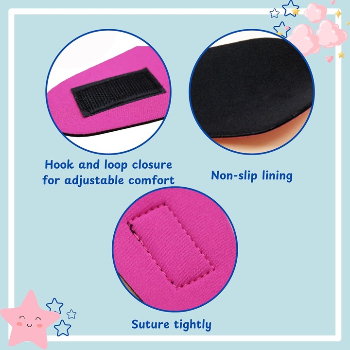Caciulite de inot pentru caini, set 2 bucati, protectie urechi, accesorii pentru baie, impermeabile, roz si rosu, dimensiuni 23.6x3.3 in