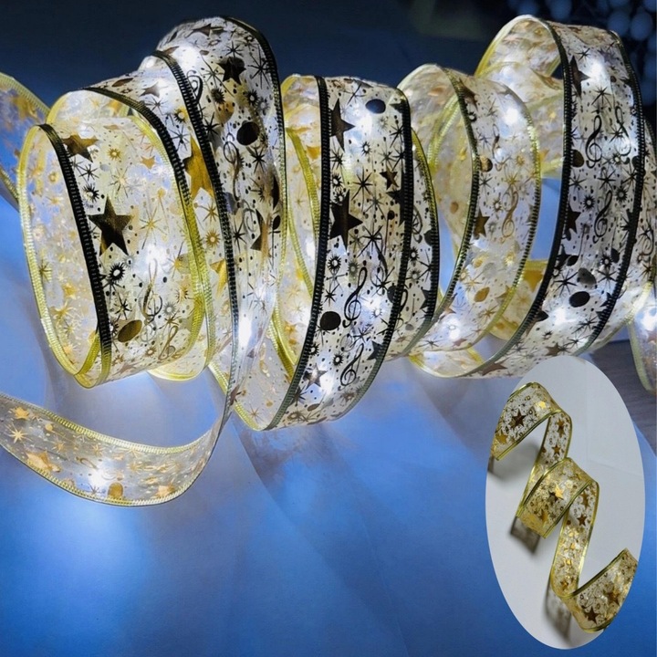 Iluminat de Fereastra de Craciun, Siluete cu Fulgi de Neve, Stea, Ren si Clopot, 50 LED-uri, Functionare cu Baterii, Set