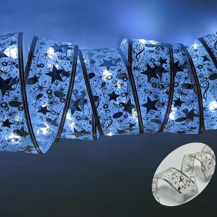 Iluminat de Fereastra Craciun, Siluete cu LED-uri, 50 Becuri, Diverse Forme, Alimentare cu Baterii, Set