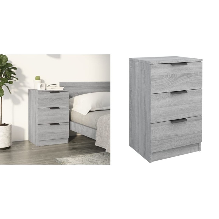 Noptiera, gri sonoma, 40x36x65 cm