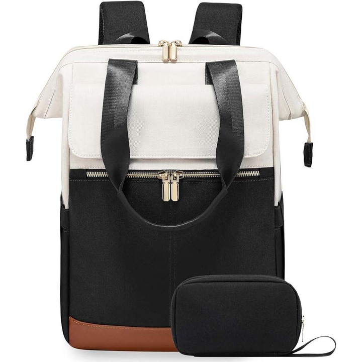 Дамска раница, тип чанта, Ultrixe, регулируеми презрамки, етно и универсална, подходяща за пътувания и улична фотография, голям капацитет, удобна и издръжлива, 17.7* 13.7* 5.6 инча, черна