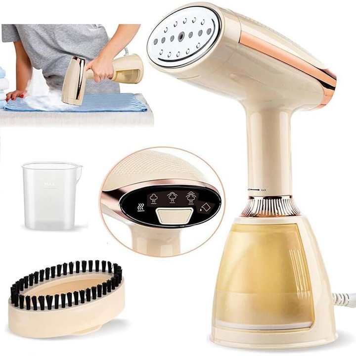 Fier de calcat cu abur, portabil, 1800 W, 280 ml, 3 viteze, compact