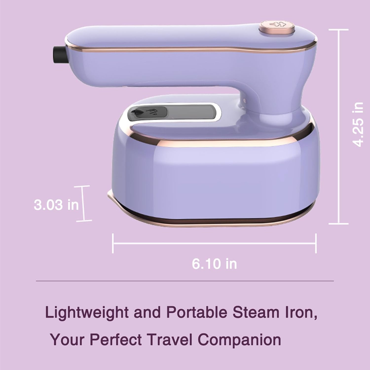 Fier de calcat cu abur portabil mini, 2 in 1, rotativ 180°, ceramica, albastru inchis